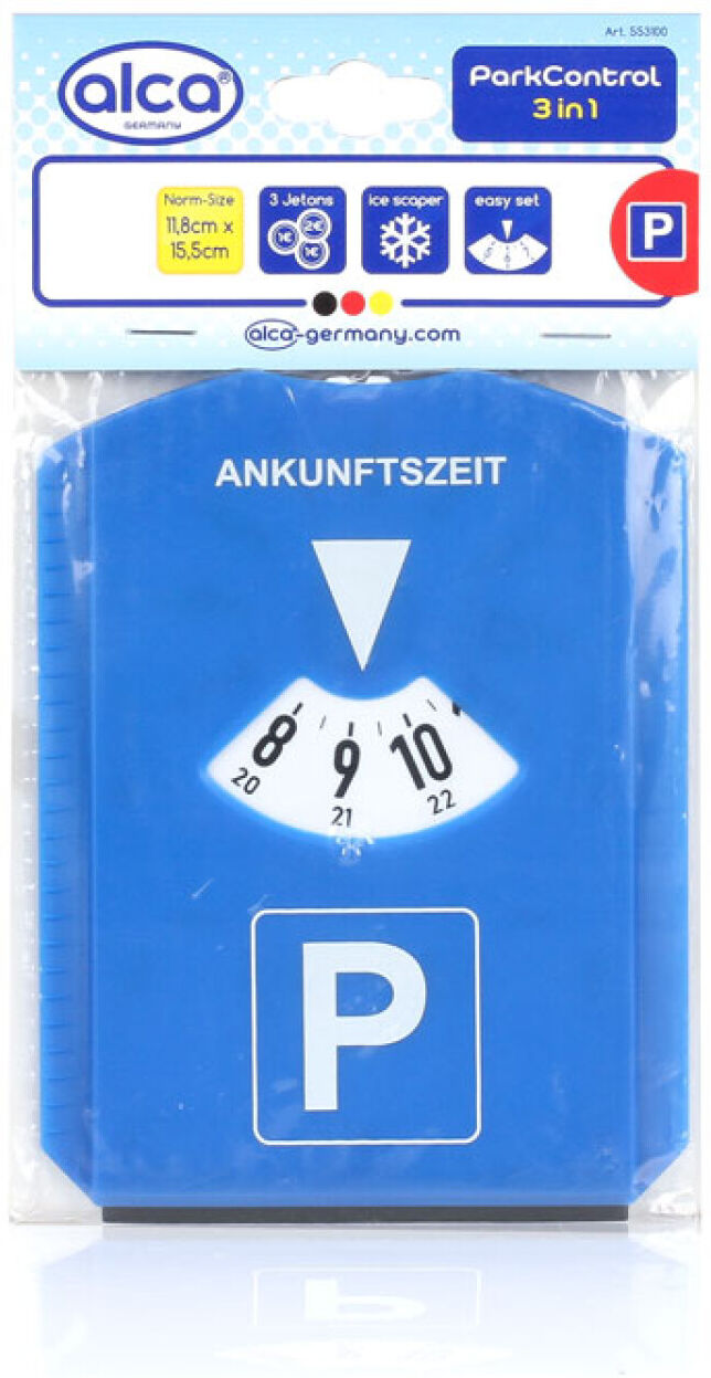Alca Parkscheibe Parkuhr Mit Eiskratzer + Eu-Jetons 553100