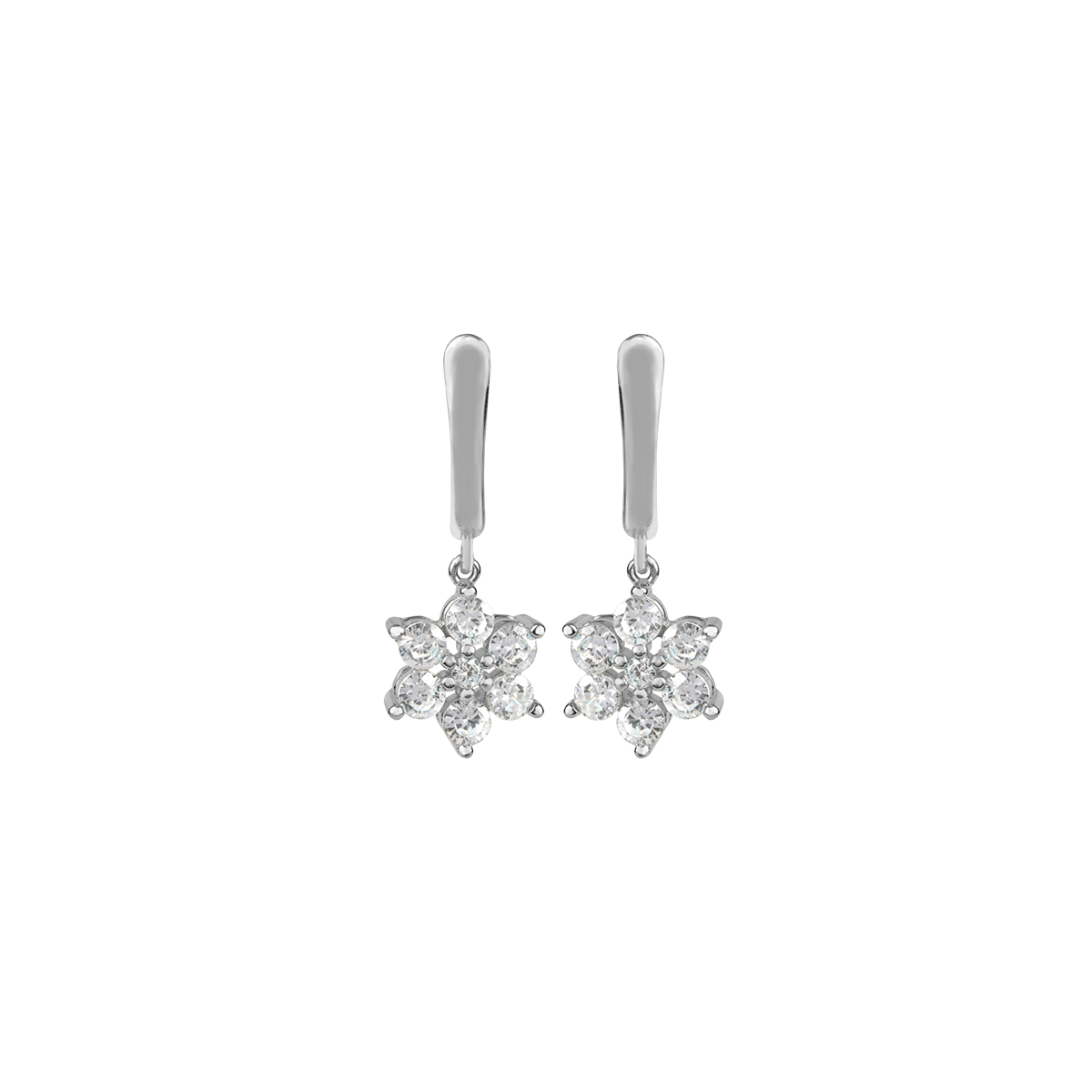 Jacques Lemans Ohrhänger Blume Sterlingsilber mit Zirkonia