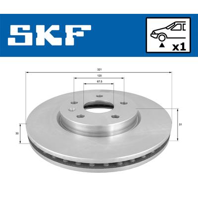 SKF Bremsscheibe VKBD 80360 V1 321mm 30mm für CHEVROLET Vaughall Opel SAAB