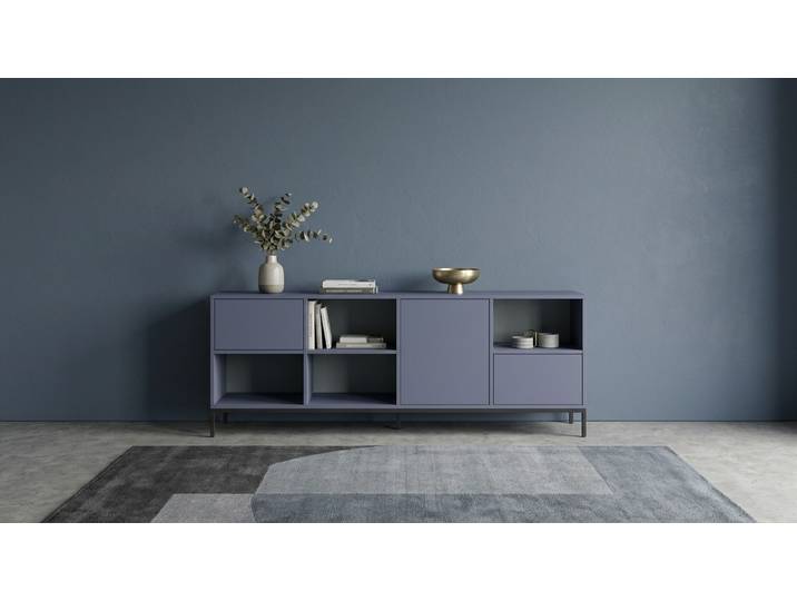 Farbiges Sideboard - Als Kommode o. Highboard mit vielen Optionen MDF Lackiert Perl­brombeer