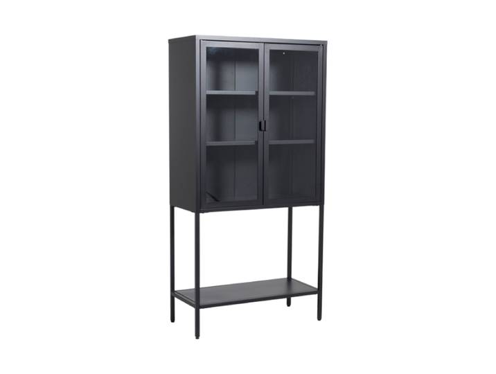 Design Vitrinenschrank „Misha“ 2-türig Schwarz VE DESIGN