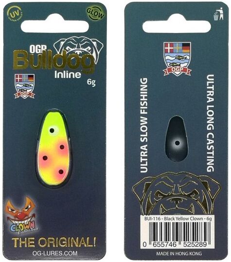 OG Lures Bulldog Inline-Black Yellow Clown-6 Gr.