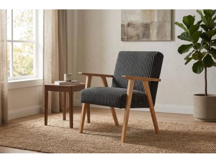 Family Meble Sessel Soler Apollo – Retro-Sessel im Vintage-Stil mit Stoff-Bezug – Schwarz · 14