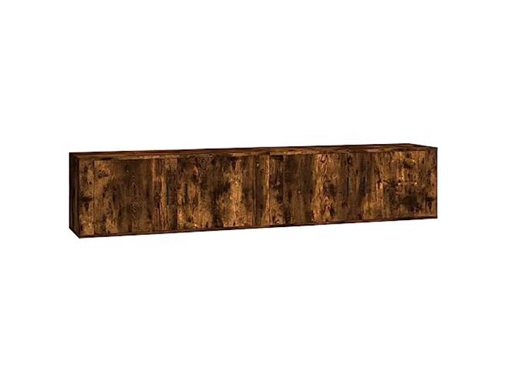 KTHLBRH TV-Möbel zur Wandmontage, 2 Stück, Eiche Rauch, 100 x 34,5 x 40 cm Mehrschichtiges Holz, Aufbewahrungsfach, Staubtür, Wandmontage, robuste Platte, inkl. Anleitung
