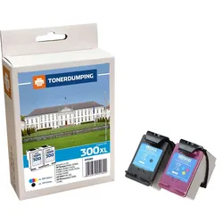 2 XL-Druckerpatronen kompatibel mit HP 300XL Schwarz + Color