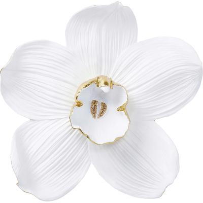 Wanddekoobjekt KARE DESIGN "Wandschmuck Orchid Weiß 54cm", weiß, B:51,2cm H:54,2cm T:14,5cm, Polyresin, Wanddekoobjekte