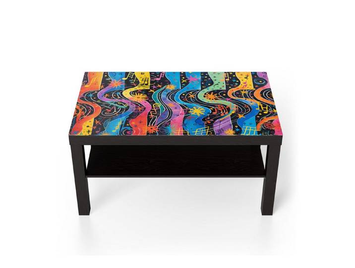 DEQORI Couchtisch 'Klangwellenfarben', Glas Beistelltisch Glastisch modern