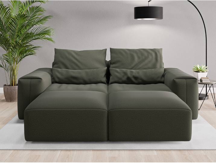 Loveseat Denver - Grün (Waldgrün) - Softwolle