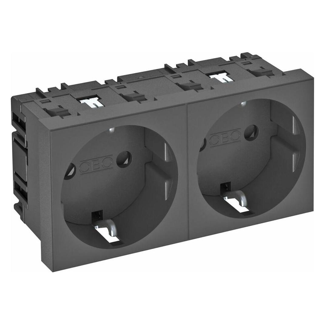 OBO Bettermann Steckdose 0°, 2-fach Schutzkontakt 250V, 6120030 (6120030)