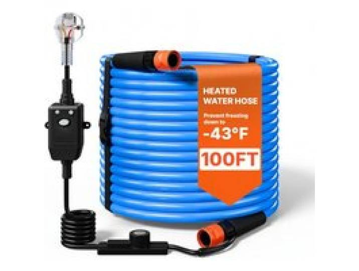 VEVOR Beheizter Wasserschlauch Wohnmobile 30,48 m Trinkwasserschlauch Blau, für Trinkwasser Waschen Duschen, mit Thermostat -43 °C Frostsicher FI-Schalter Glatter Oberfläche 12,7 mm Innendurchmesser