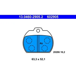 Bremsbelagsatz Scheibenbremse ATE 13.0460-2905.2 für VW Kaefer