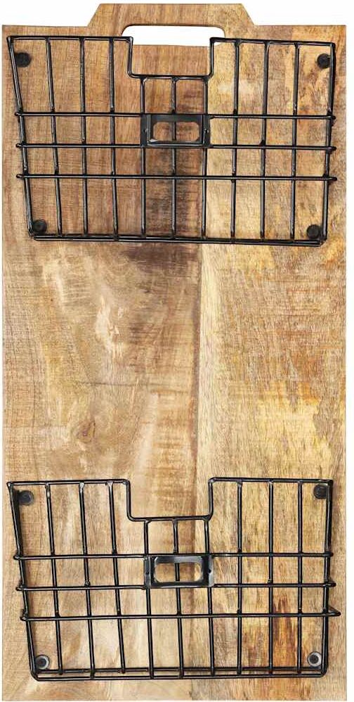vidaXL Porte-revue mural 33x10x67 cm Bois de manguier solide brut