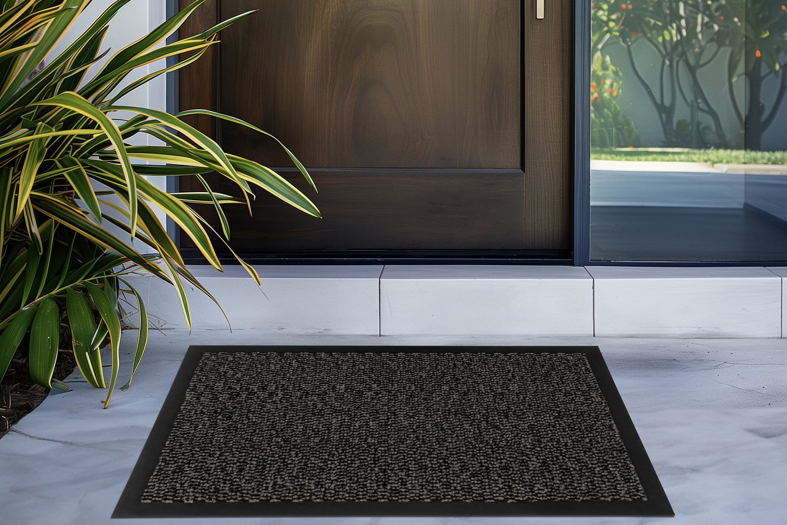 home24 Deurmat Fine Line grijs, B: 120 cm, D: 80 cm