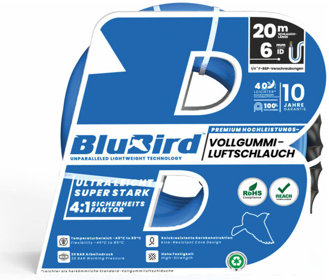 Riegler Set de raccords d'atelier »BluBird«, raccord de sécurité, Ø12x6, 20 m (WSG.BB.12X6.S20.DKSK)