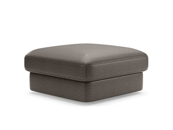 Repose-pieds capitonné petit Gris Microfibre Taeko Moderne