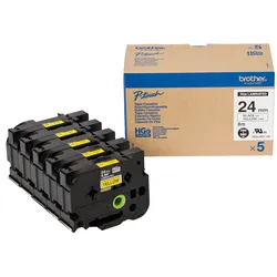 P-TOUCH HGE-651 - High Grade Schriftband, schwarz auf gelb, Multipack, 24 mm