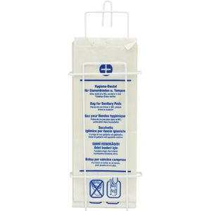 Fripa Hygienebeutelspender 2324000, Drahtgitterkorb, zur Wandmontage, für 100 Beutel, 13 x 38 cm, weiß