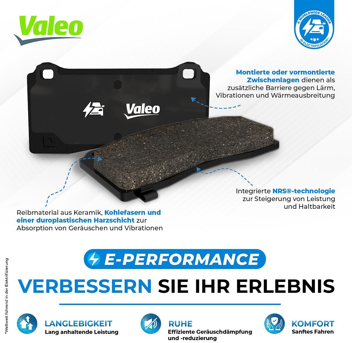 Valeo Bremsbelagsatz, Scheibenbremse 610341 Vorderachse Für Nissan Venucia