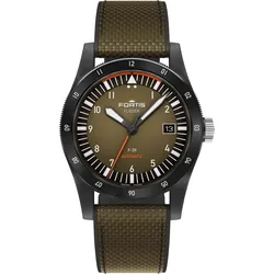 Fortis Flieger F-39 Automatic limited Edition Tactical Green auf Hybrid Strap" F4220029" - mattgrün,grün - 39mm