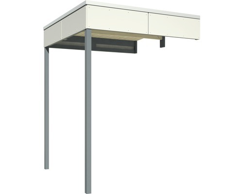 Seitliche Überdachung SKAN HOLZ CrossCube 2 Perth und Melbourne 168x169 cm hellgrau