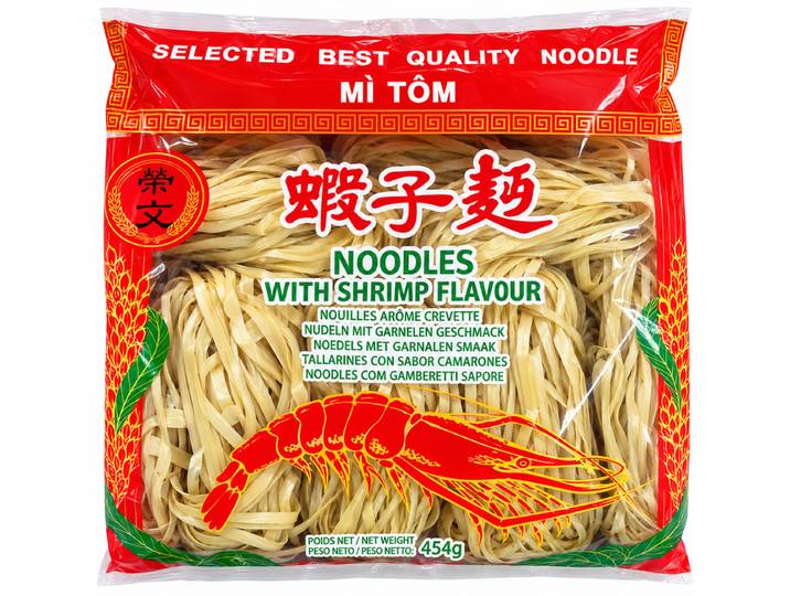 Nouilles de blé larges saveur crevette 454 g