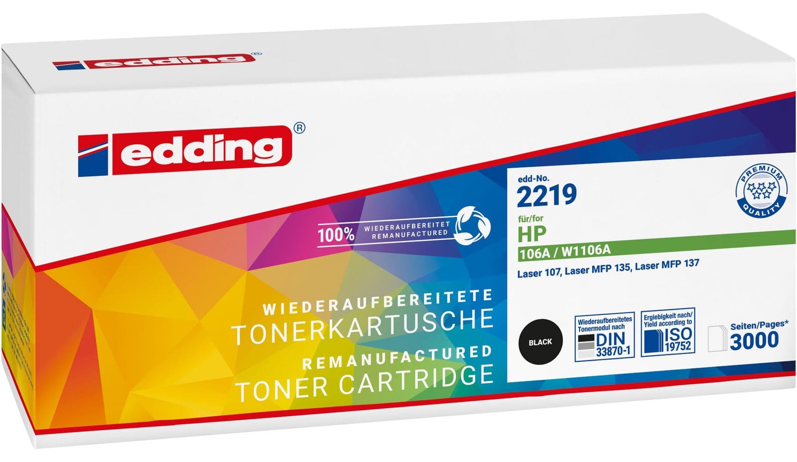 Edding Toner 18-2219 compatibel met HP W1106A zwart