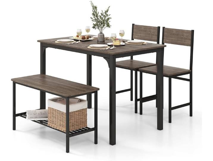 KOMFOTTEU Essgruppe, (Set, 4-tlg), Industriedesign mit Metallgestell