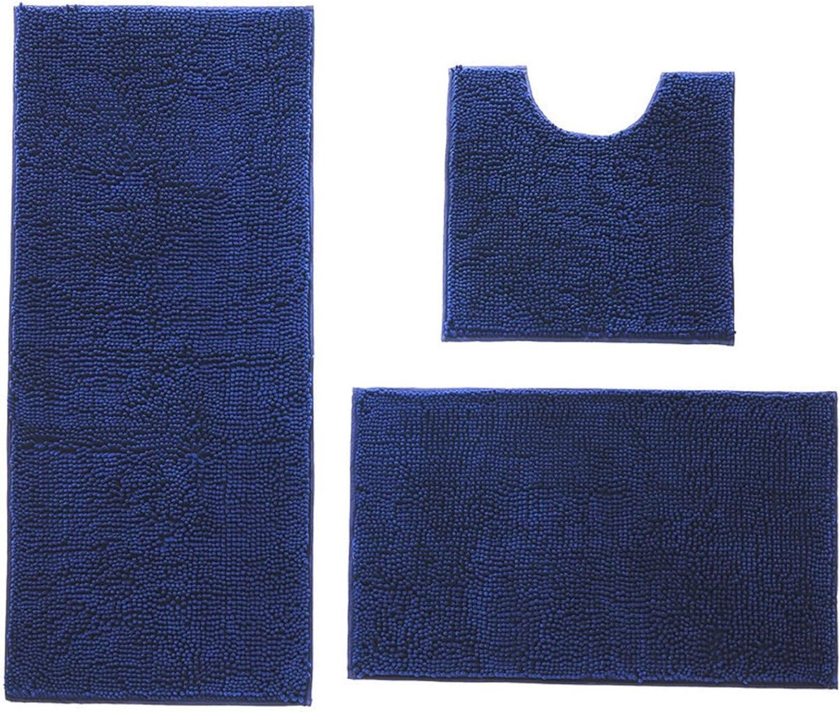 Super zachte chenille badkamer voetmat en toiletmat set in natuurlijk - 1500 gram