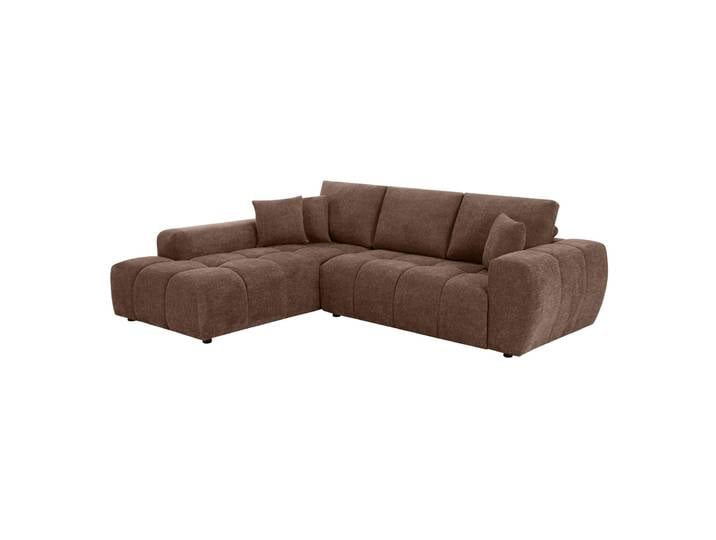 Ecksofa 3-Sitzer aus Stoff mit Chaiselongue links und Kissen