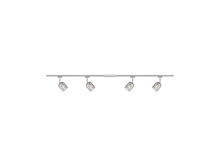 Paulmann 96899 Kit système rails URail Blossom max. 4x10 watts Rail lumineux Chrome mat\, Chrome\, Verre fumé Éclairage de plafond Métal\, plastique Rail de plafond G9