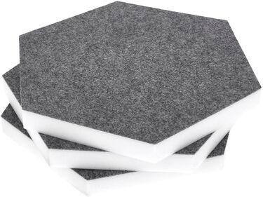 t.akustik Hexagon Melamine Grey 25 Dunkelgrau
