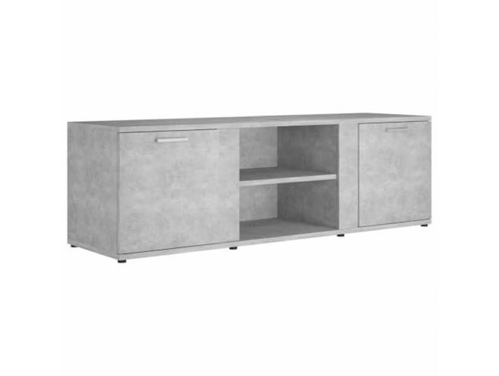 KGFHERENB TV-Schrank Betongrau 120x34x37 cm Lowboard mit Türen Vielseitige Medienkonsole fürs Wohnzimmer: 2 Fächer und 2 Schranktüren bieten geordneten Platz für Konsolen und Zubehör.