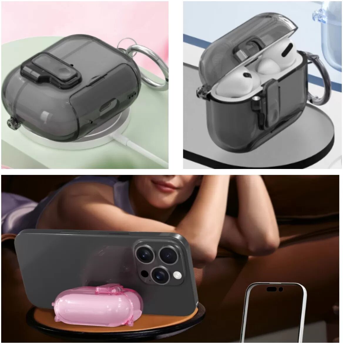 INF TPU Schutzhülle kompatibel mit Apple AirPods 4 - Stoßfest, Ganzkörperschutz & Ständerfunktion
