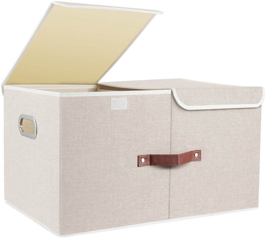 Brayden Studio Fabric Decorative Bin Beige