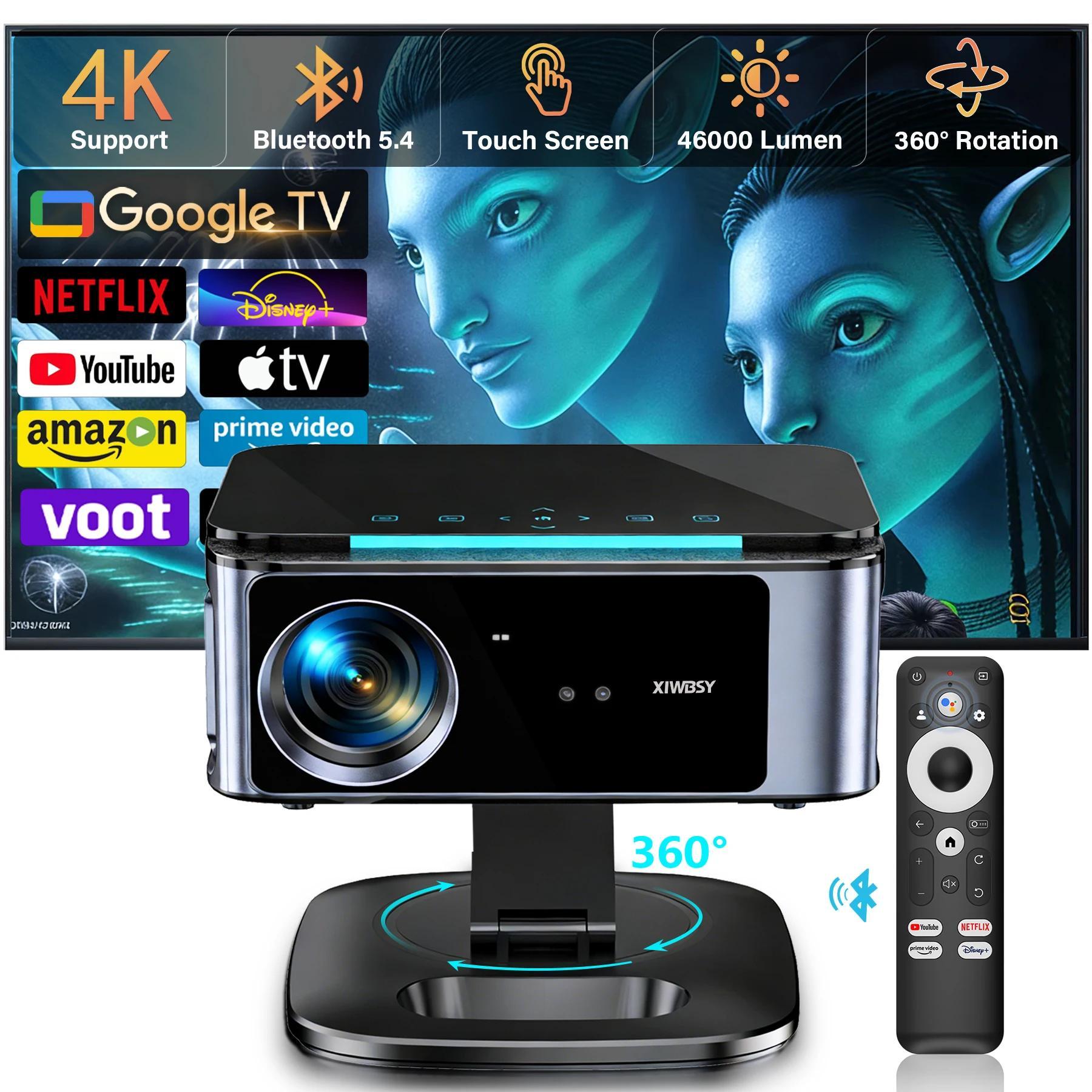 Smart Beamer - Android TV Heimkino Projektor - 4K-Unterstützung Full HD 1080p - 3200 ANSI Lumen LED - Autofokus & Trapezkorrektur - 100-760 cm Bild - T07 Plus TV-Stick