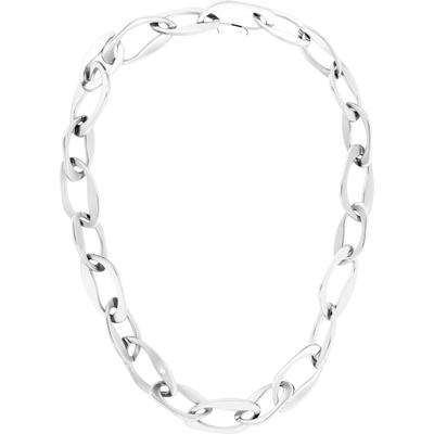Edelstahlkette CALVIN KLEIN "HARMONIOUS CONNECTION", silber (edelstahlfarben, weiß), Halsketten, Damen, Edelstahl, L: 48, Edelstahlkette, mit Glasstein