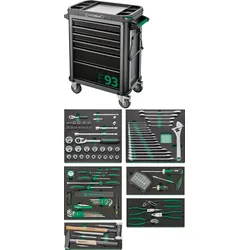 STAHLWILLE QR-Wkz.-Sortiment m.Werkstattwagen 93/157QR Schubl.6 anthrazit, RAL 7...