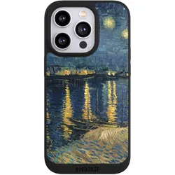 Nivocase Handyhülle für Apple iPhone 14 Pro Hülle NIVOpure Case Schwarz Kunst Malerei (Apple iPhone 14 Pro), Smartphone Hülle, Schwarz