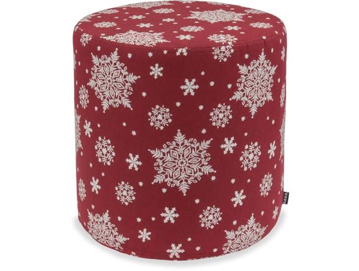 H.O.C.K. Snow Flakes Hocker rund ø45x45cm dunkelrot Schneeflöckchen