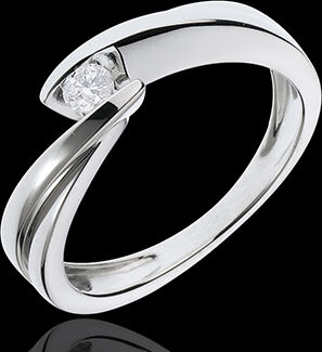 Edenly SolitÃ¤rring Kostbarer Kokon - Undine - WeiÃŸgold - 18 Karat
