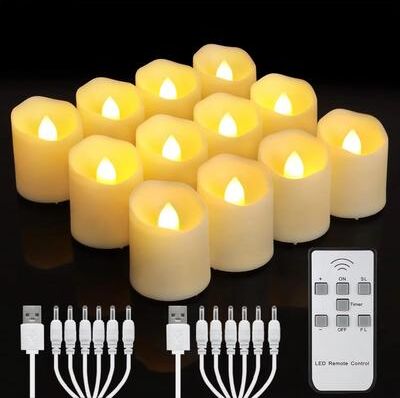 Inspired Finds Rechargeable Flameless LED Candles With Timer And Remote For Home And Event Decor 6pcs