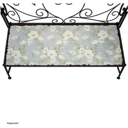 HTI-Living, Gartenbank, Gartenbank Celia Petunien Metallbank schwarz mit Motiv Sitzfläche 109 cm