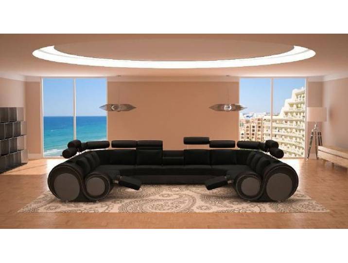 Xlmoebel Wohnlandschaft Designer Ecksofa von XLMOEBEL in Schwarz mit Baumwollmischung, Hergestellt in Europa