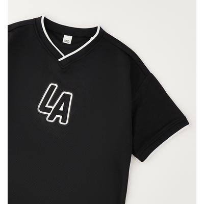 T-Shirt IDO "BOY SUMMER T-SHIRT", Jungen, Gr. 110, schwarz, 100% Polyester, Shirts T-Shirt
