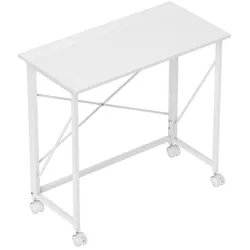 SCHREIBTISCH aus MDF Stahl Weiß