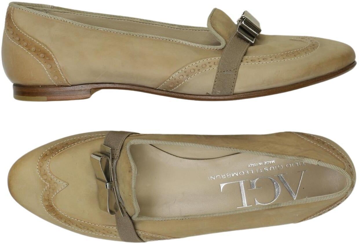 AGL Attilio Giusti Leombruni Damen Halbschuh, Beige, Gr. EU 37, Leder - Second Hand