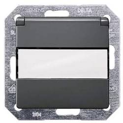 Siemens Schalterprogramm Komplett Schutzkontakt-Steckdose mit Klappdeckel Delta Carbon 5UB1922 1 St.