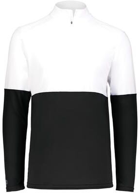 Holloway 223500 Men's Momentum Team 1/4 Zip Pullover T-Shirt in Black/White size 2XL   Polyester