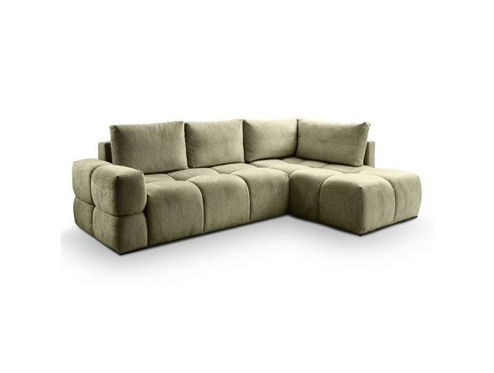 Canapé d'angle convertible FLOCCA tissu kaki