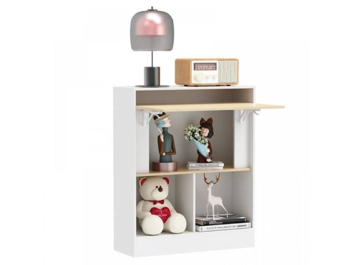 Table de Jeu Pliante 2 en 1-Gain de Place-Bureau Multifonctionnel-Table D'ordinateur-Rangement En Couches(25x75x85cm）
